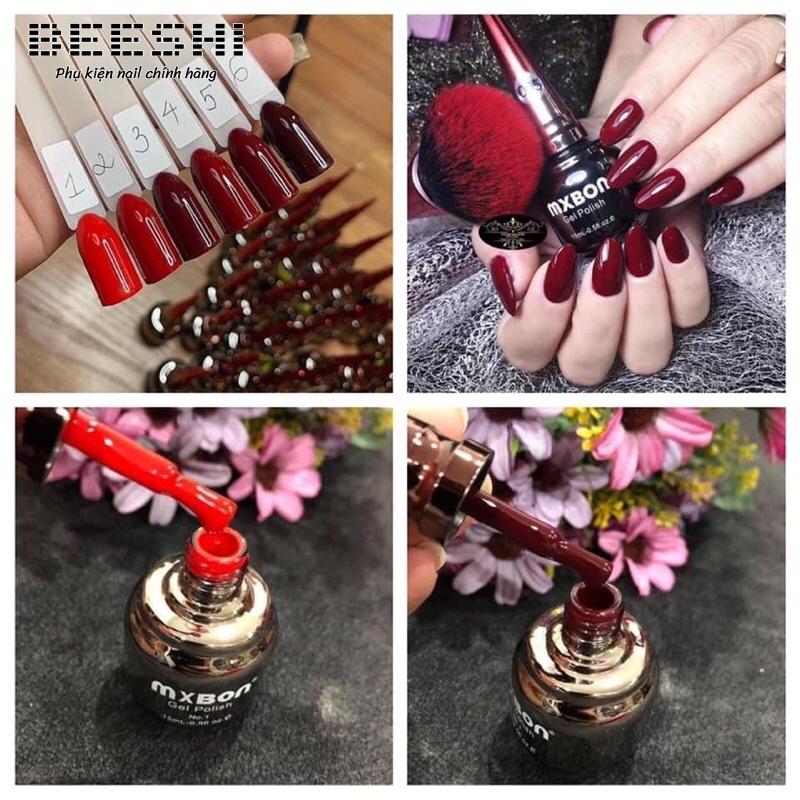 Sơn gel mxbon đỏ lên màu chuẩn 15ml- beeshi shop nail