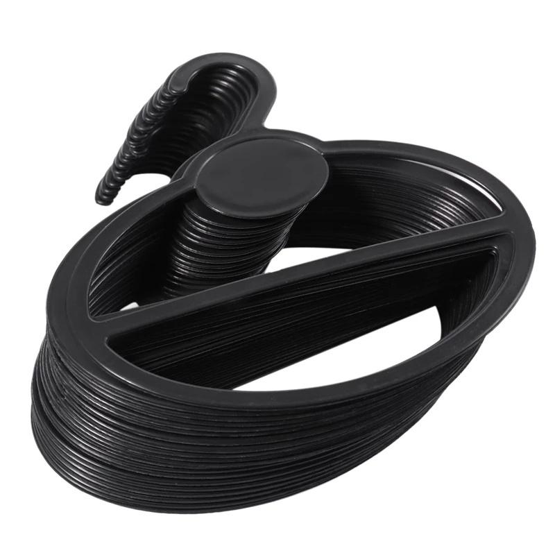 1 Móc Treo Khăn Choàng Hình Oval Bằng Nhựa Trong Suốt Màu Đen