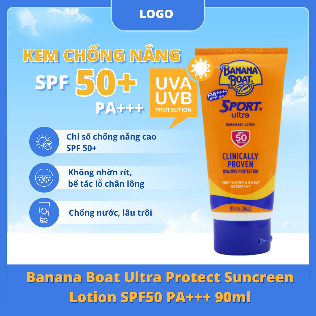 [CHÍNH HÃNG] Kem Chống Nắng Banana Boat SPF50–100+ PA++++ Dạng Lotion &amp; Xịt Spray Cho Người Lớn &amp; Trẻ Em Bảo Vệ Da Hiệu Quả