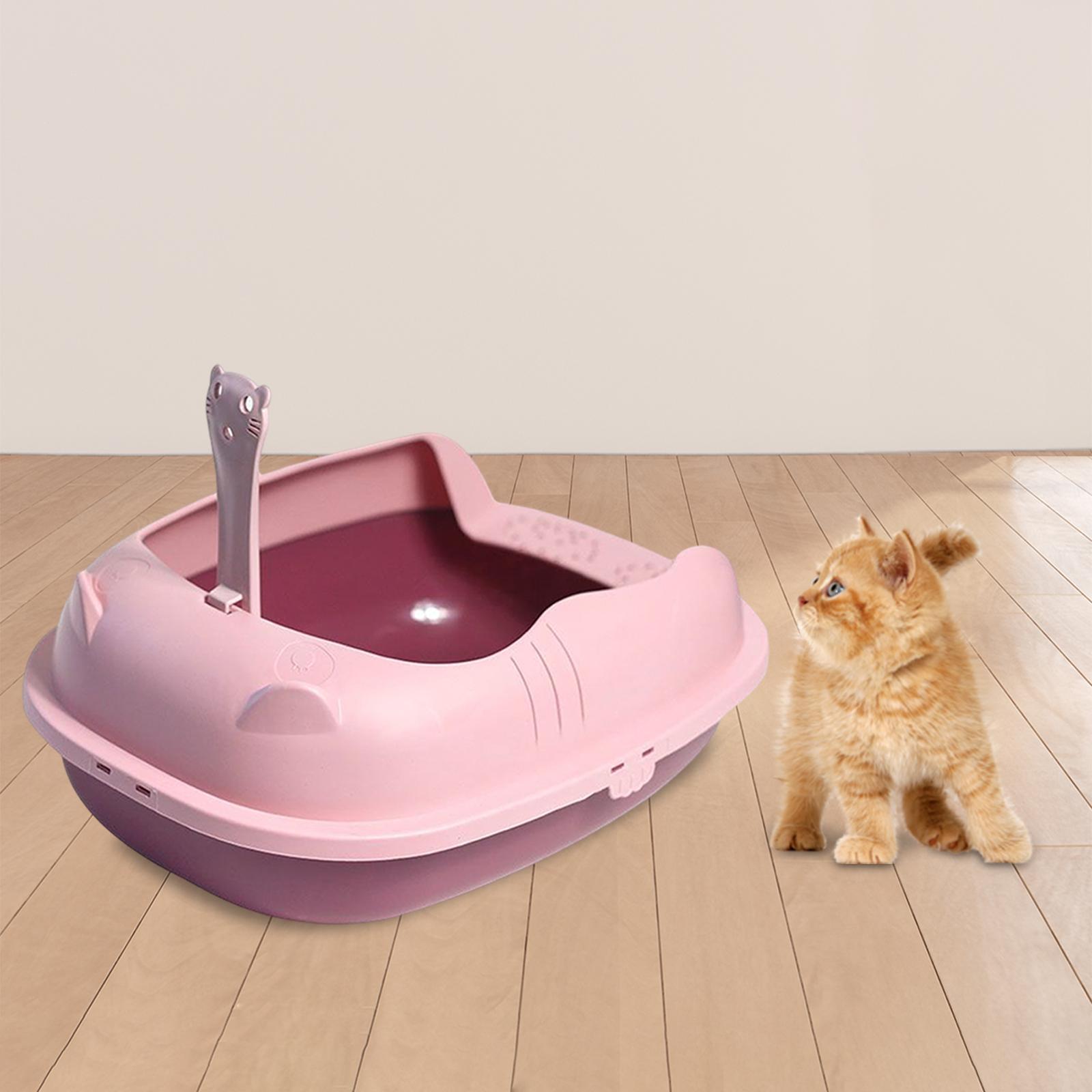 Cat Litter Box, Cat Litter Container Anti Splashing Open Top Pet Litter Tray for Small Animals