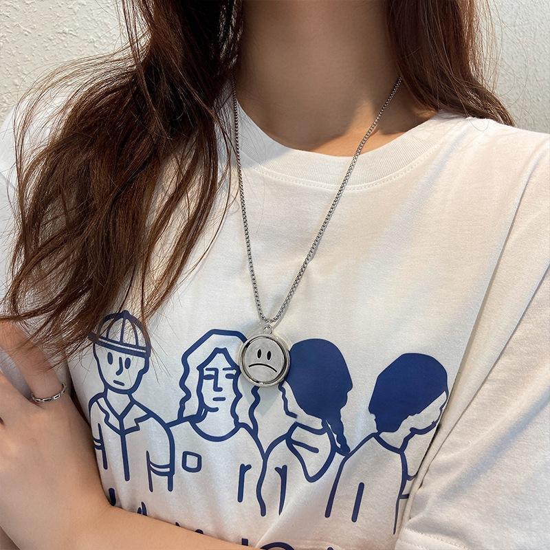 Dây chuyền nam nữ trở mặt vui buồn trangsucpt thời trang rẻ đẹp dây chuyền mặt cười PTDCNA195