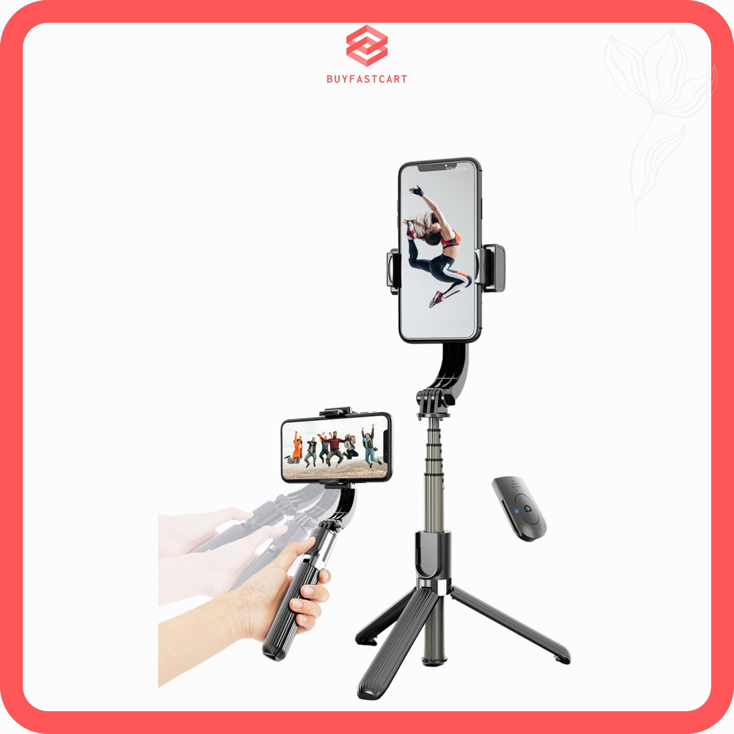 Gậy Selfie Chống Rung Điện Tử Gimbal L08 Có Bluetooth - Có Chân Đỡ Tự Đứng - Kéo Dài Tới 86cm