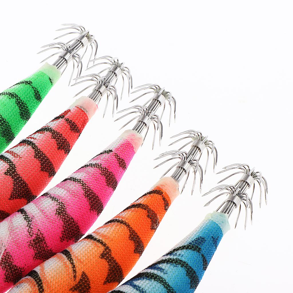5x Artificial Shrimp Fishing Lures Sea Lures Bait Fishing Jigs Luminous Tail