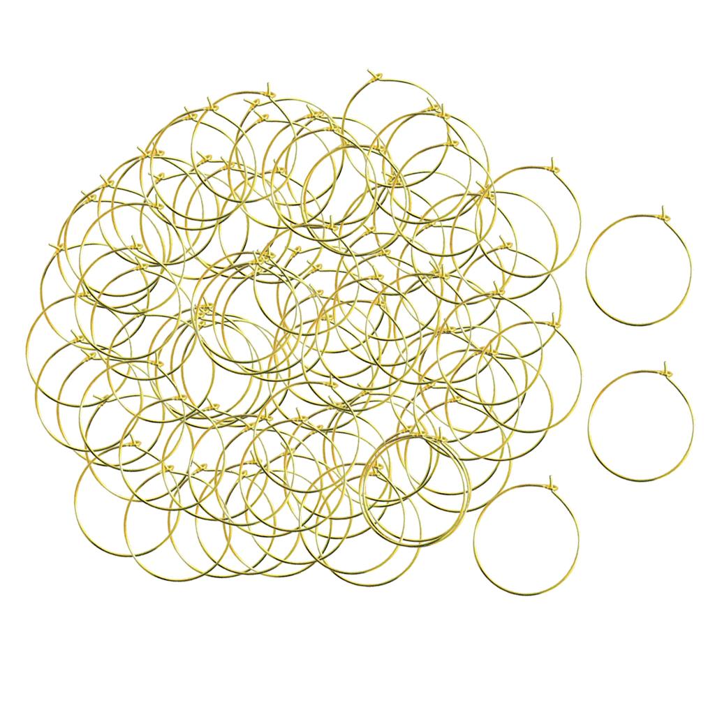 100x Lots Simple Round Hoop Earrings Circle Ear Hoop Female Earrings Making