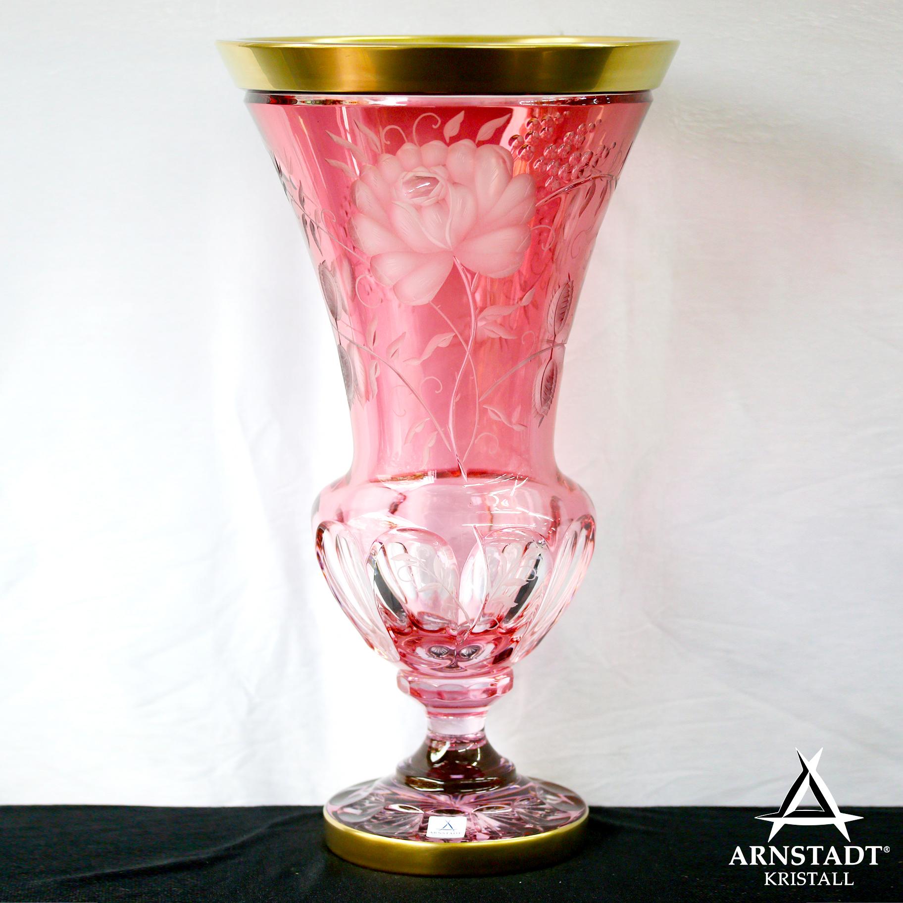 Bình Cắm hoa Primerose Gold Pha lê Màu - Mạ vàng Arnstadt Cao 44cm