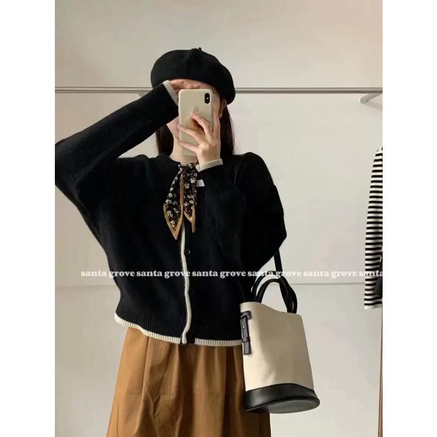 MS434 Áo len nữ thắt nơ thanh lịch