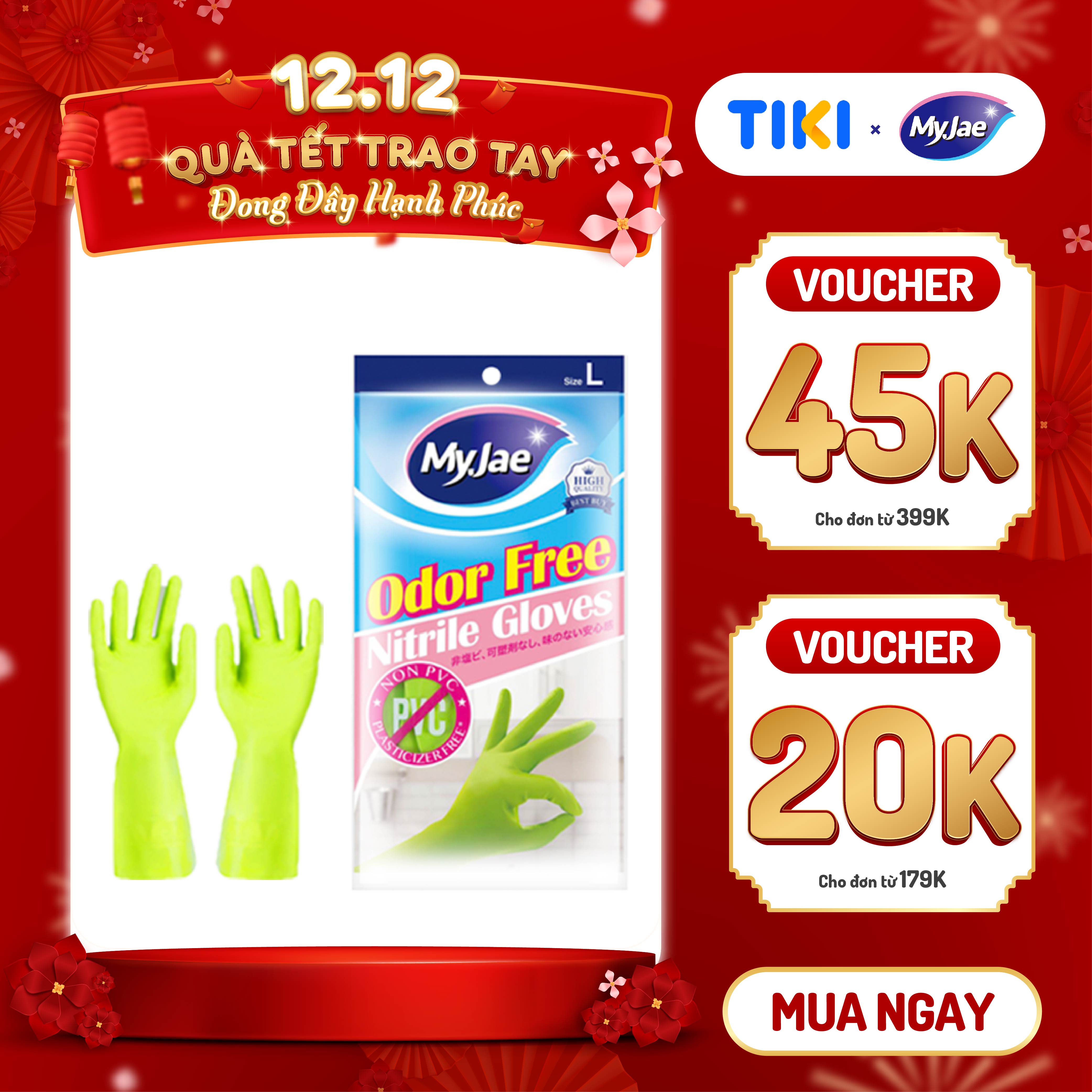 Chọn Size Găng Tay Nitrile Không Mùi Myjae Rửa Chén, Bát, Dọn Dẹp Nhà Cửa - L