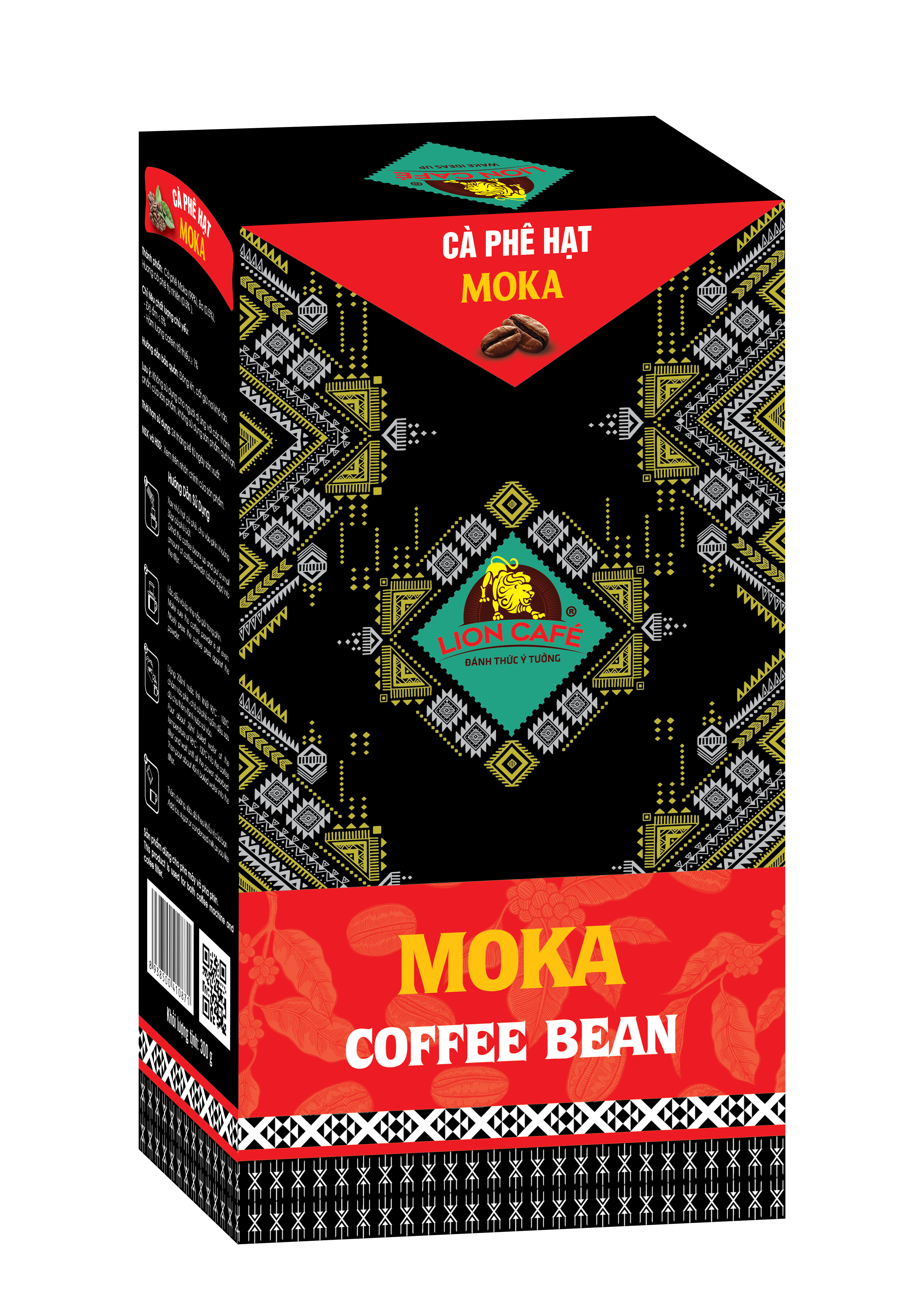 LION CAFE - Cà phê hạt Moka - Hộp 300g