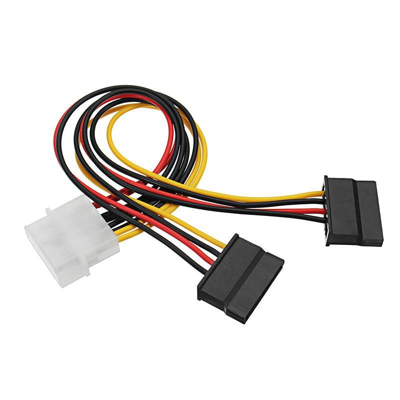 Cáp chuyển đổi nguồn 4 Pin IDE Molex sang 2 cổng Sata 15 Pin cho ổ cứng SATA chất lượng cao