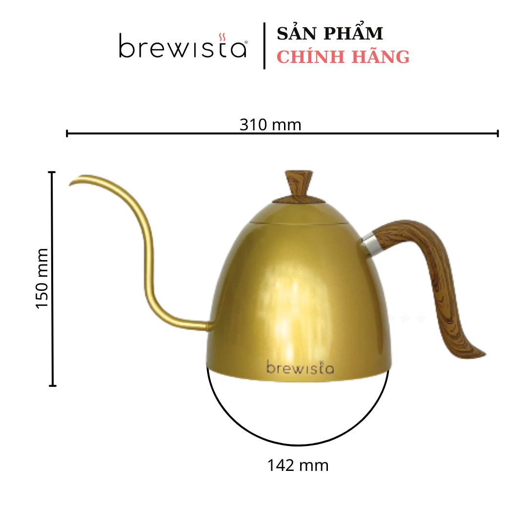 Ấm rót cà phê pour over Brewista 700ml - Champagne Gold