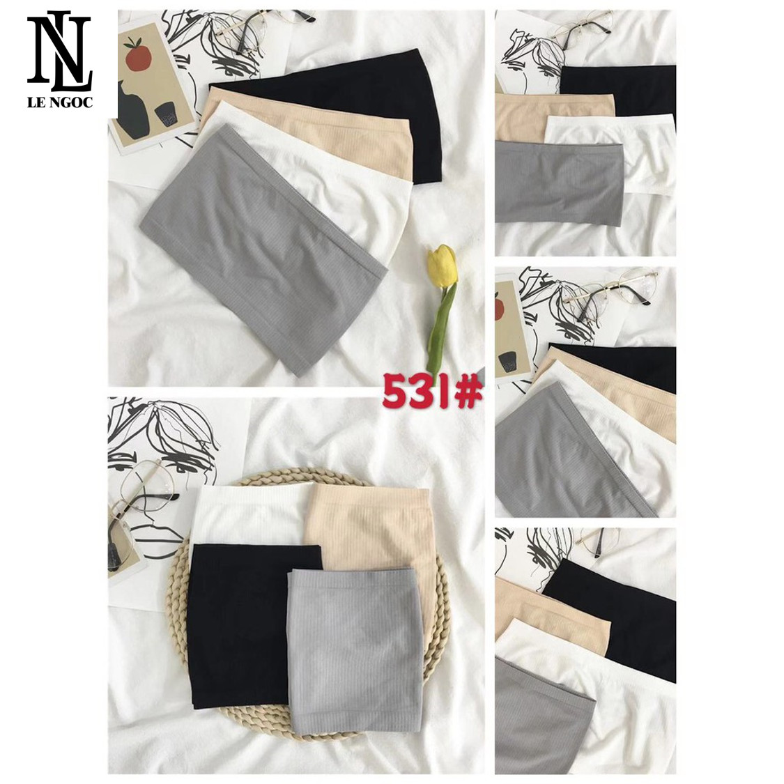 Áo ống thun dệt lửng chất vải mịn mát- 1023- Lê Ngọc Fashion
