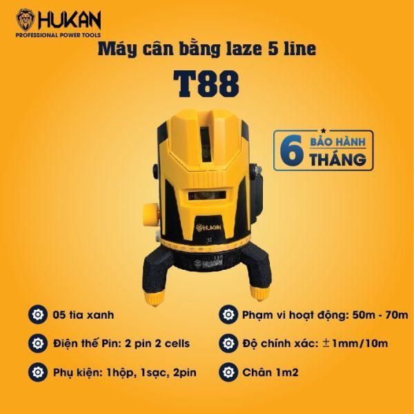 MÁY CÂN BẰNG LASER 5 LINE T88 HUKAN (2 PIN + 1 SẠC ) - HÀNG CHÍNH HÃNG