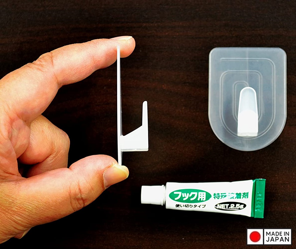 Set 02 móc dính + tuýp keo dán Kokubo Hook size M - Hàng Nội Địa Nhật Bản