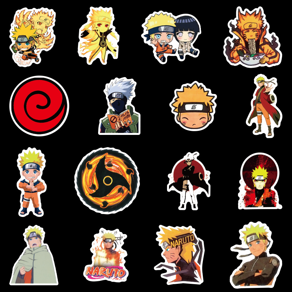 Bộ 50 Tấm Sticker Naruto Chống Thấm Nước Dán Nón Bảo Hiểm, Vali, Xe, Laptop
