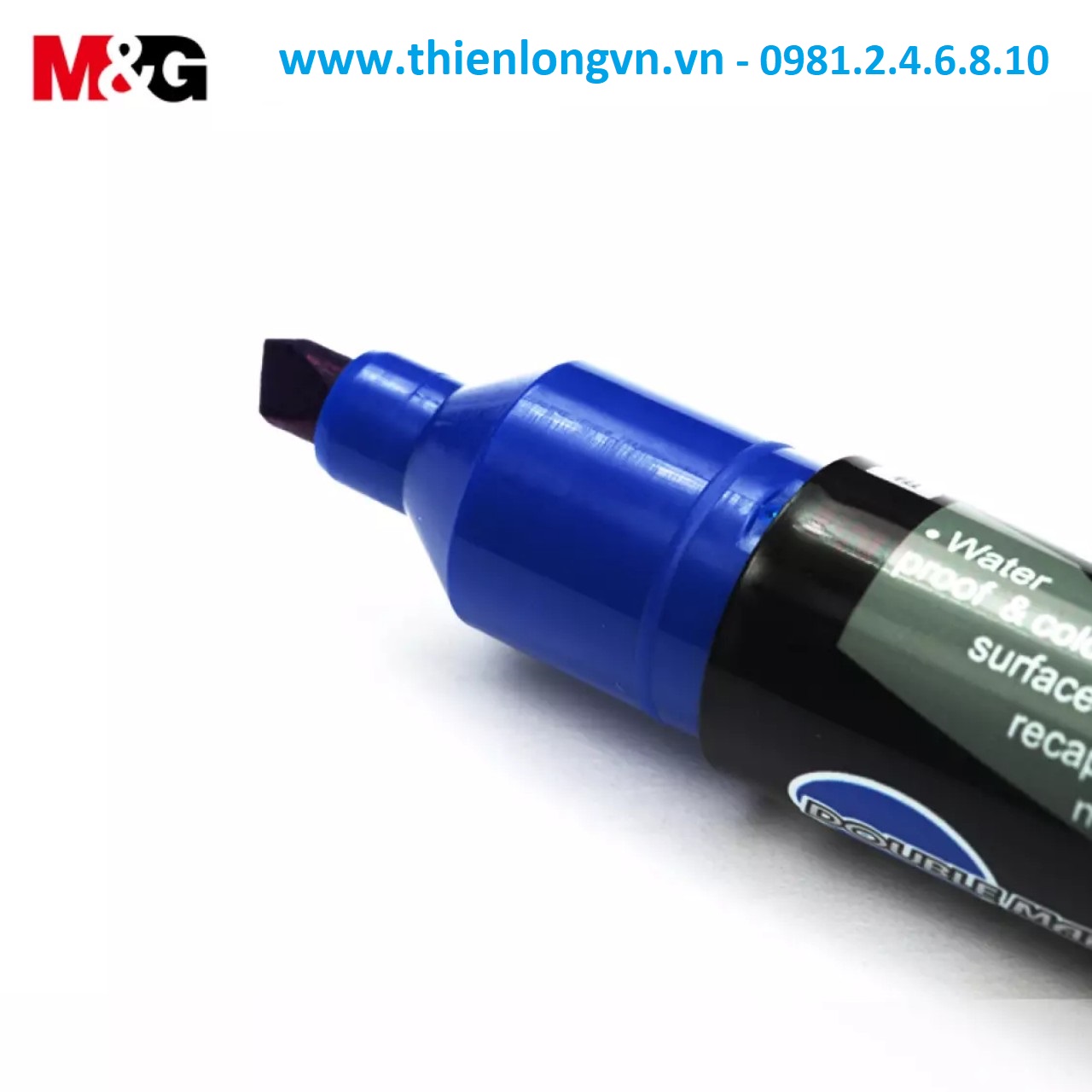 Hộp 12 cây bút lông dầu 2 đầu M&amp;G - 2110 xanh