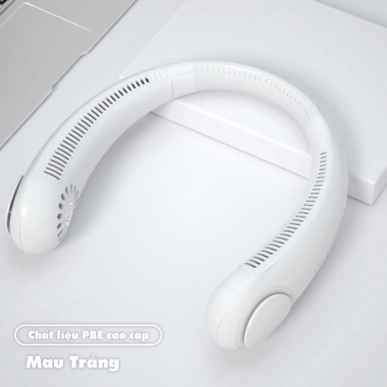 Quạt Đeo Cổ Tích Điện Mini Không Cánh - Quạt Điều Hòa Mini Quàng Cổ Thổi 360 Độ Với 3 Chế Độ Gió Chân Ái Cho Mùa Hè
