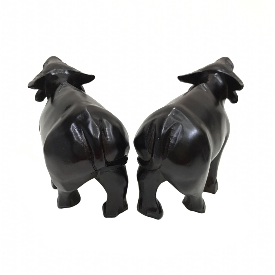 Tượng đá con trâu trang trí phong thủy nhà cửa trang trí bàn làm việc - cao 16cm - Màu xanh lục bích