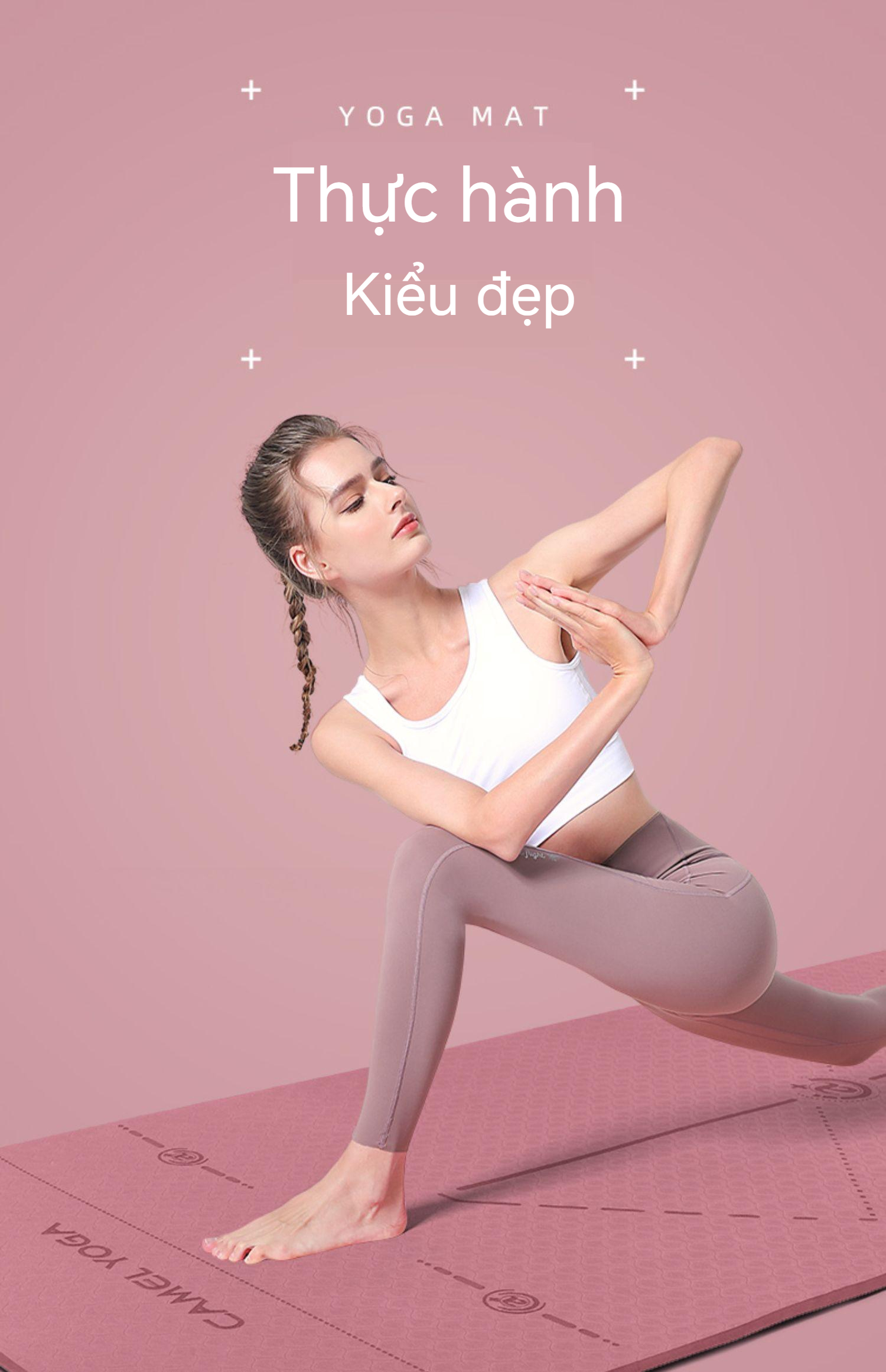 Thảm tập yoga CAMEL Dày và mở rộng và kéo dài thảm sàn tập thể dục Thảm tập yoga tại nhà chống trượt hấp thụ sốc tập thể dục