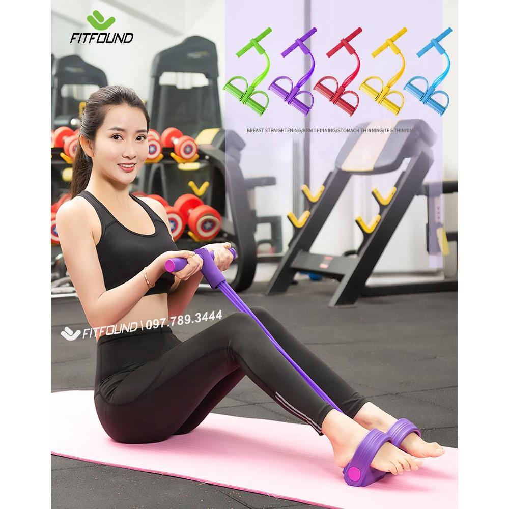 Dây Kéo Đàn Hồi 4 Ống Cao Su Tập Cơ Bụng , Thể Dục, tập Gym đa năng Tại Nhà