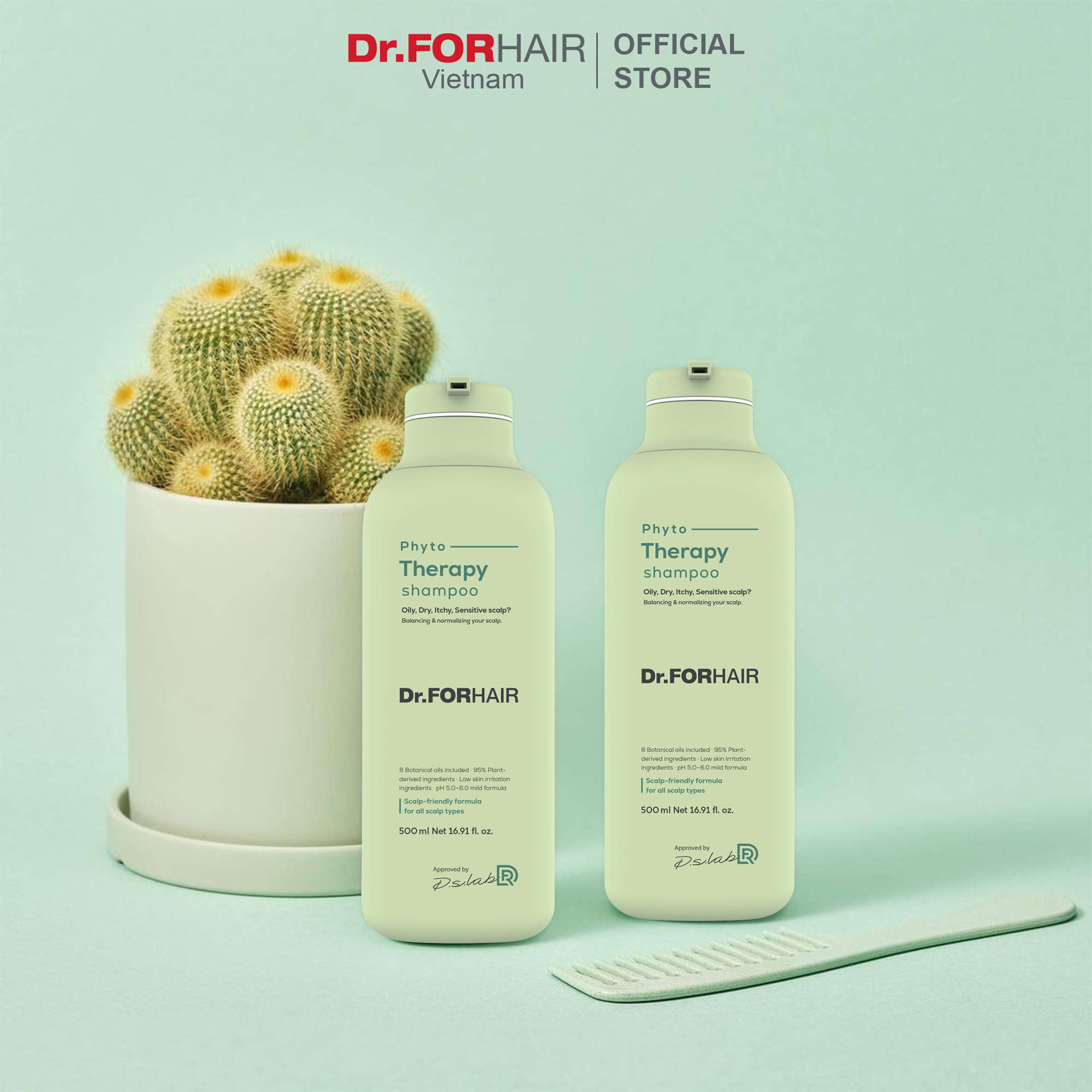 Dầu gội CHO DA NHẠY CẢM, chiết xuất thực vật an toàn và dịu nhẹ Dr.FORHAIR Hàn Quốc Phyto Therapy Shampoo 500ml