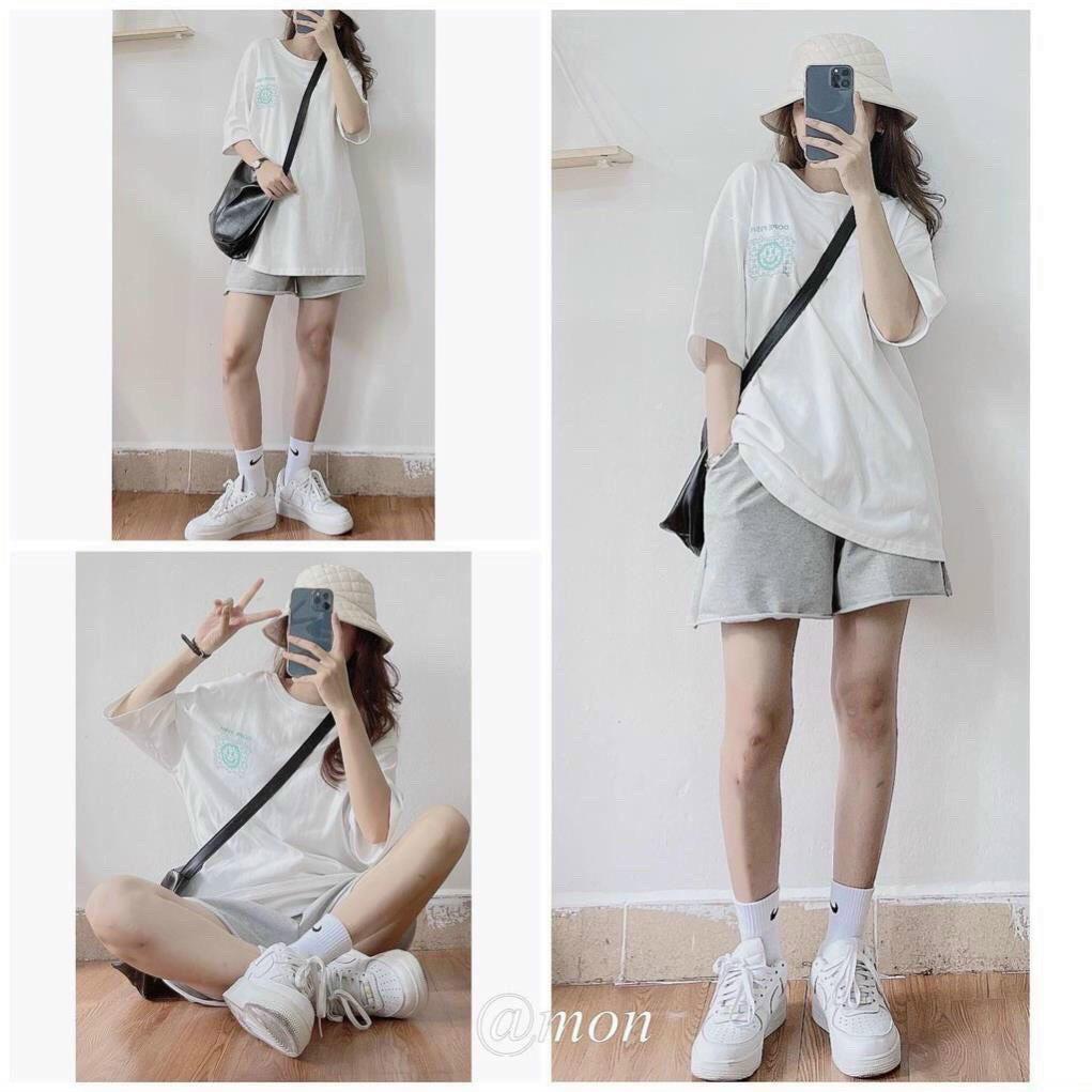 Quần Đùi Sporty Tưa Gấu Trơn Closet 2 màu Đen, Xám Chất Dày,Dây Rút Đơn Giản Dễ Mặc, Quần short cộc nữ cho mùa hè năng động
