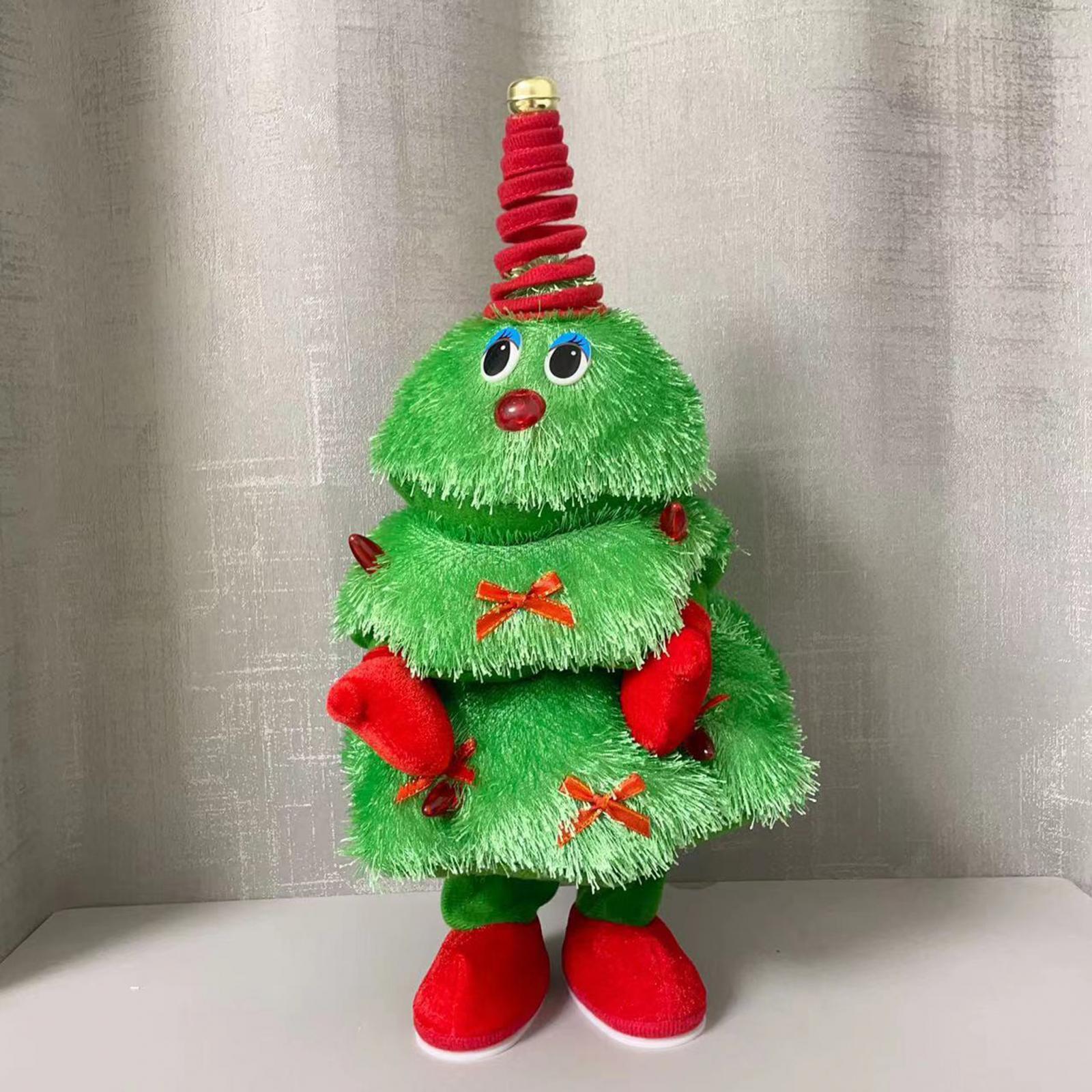 Christmas Tree Doll Singing Dancing Christmas Tree Plush Toy Dancing Musical Xmas Tree Figurine Gift Plush Toy for Ornament