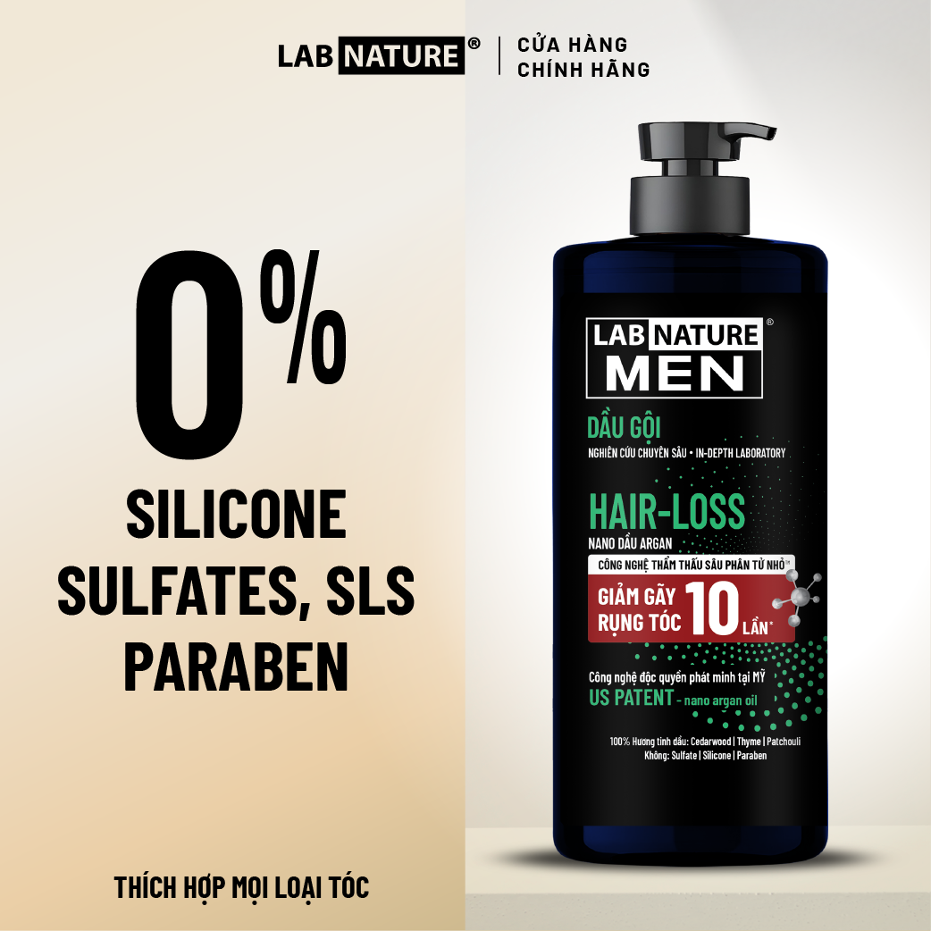 Dầu gội Lab Nature Men Hair-loss 260g - Công nghệ Nano Giảm Rụng Tóc 10 Lần