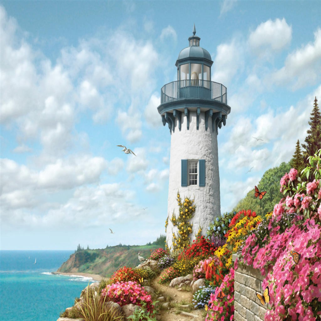 Tranh Ghép Hình 1000 Mảnh Ngọn Hải Đăng Bến Cảng Jigsaw Puzzle Randomcut 1000 Pcs