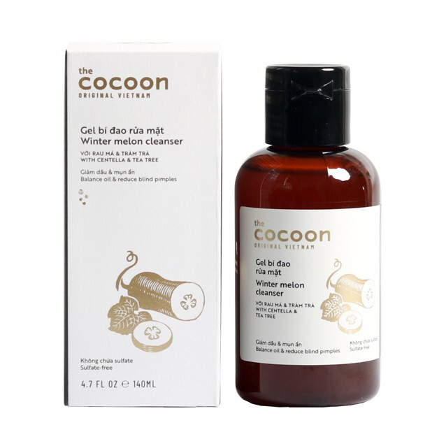 Gel rửa mặt bí đao Cocoon 140ml làm sạch sâu lỗ chân lông, giảm mụn và cung cấp độ ẩm cho da
