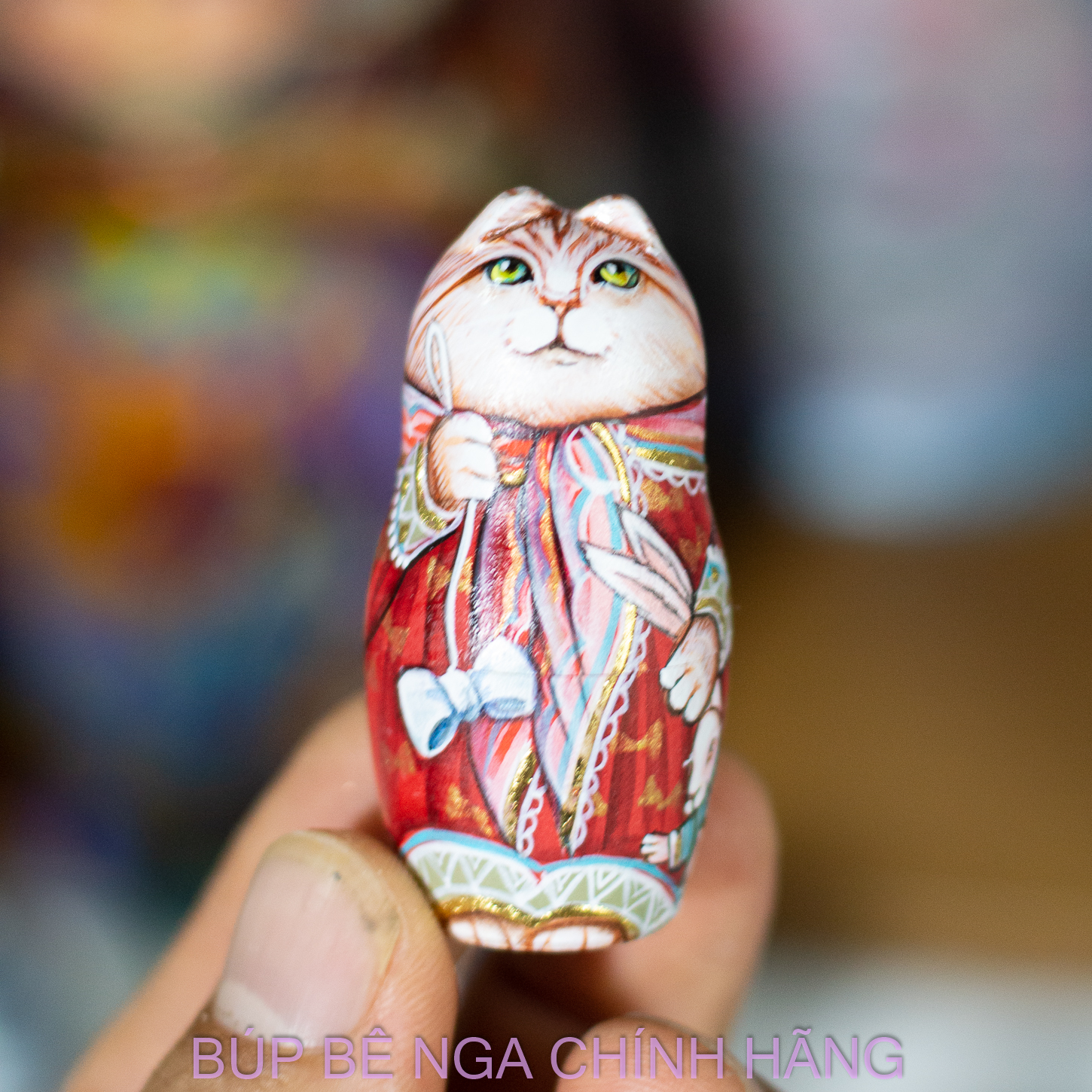 BỘ BÚP BÊ NGA 10 LỚP 35CM CỠ LỚN HOA VĂN "CHÚ MÈO BA-TƯ" CỰC ĐẸP VÀ ĐỘC ĐÁO PHONG CÁCH
