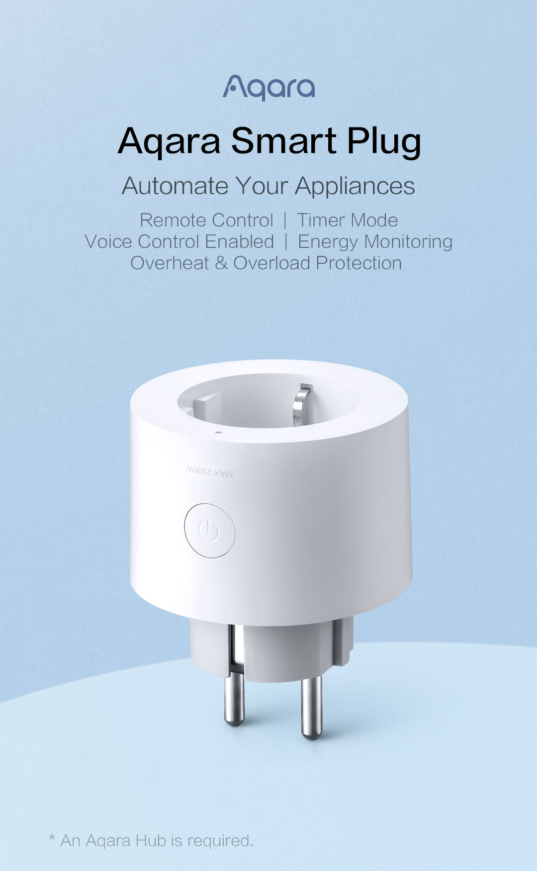 Ổ cắm thông minh Aqara Smart Plug SP-EUC01 chuẩn EU - Bản Quốc Tế - Hàng Chính Hãng