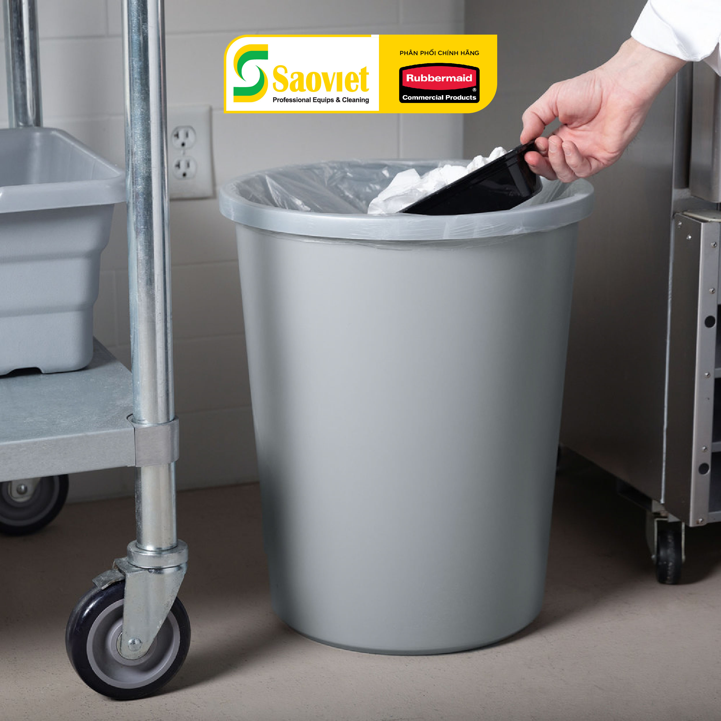 Thùng Rác Nhựa Cao Cấp RUBBERMAID (Chính Hãng) - SKU: FG294700GRAY | SAOVIETCO