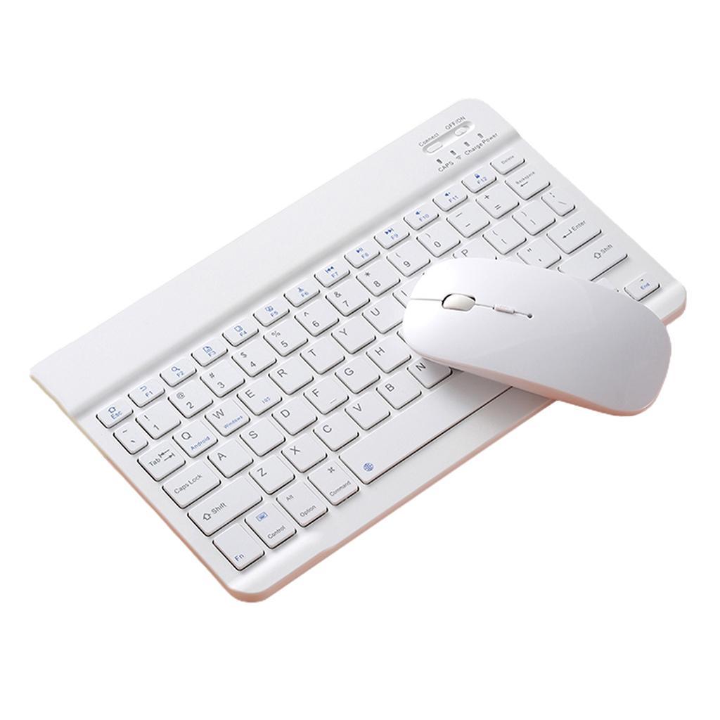 2x Portable Bluetooth 10“ Keyboard Mouse Comb for iPad Tablet PC Laptop