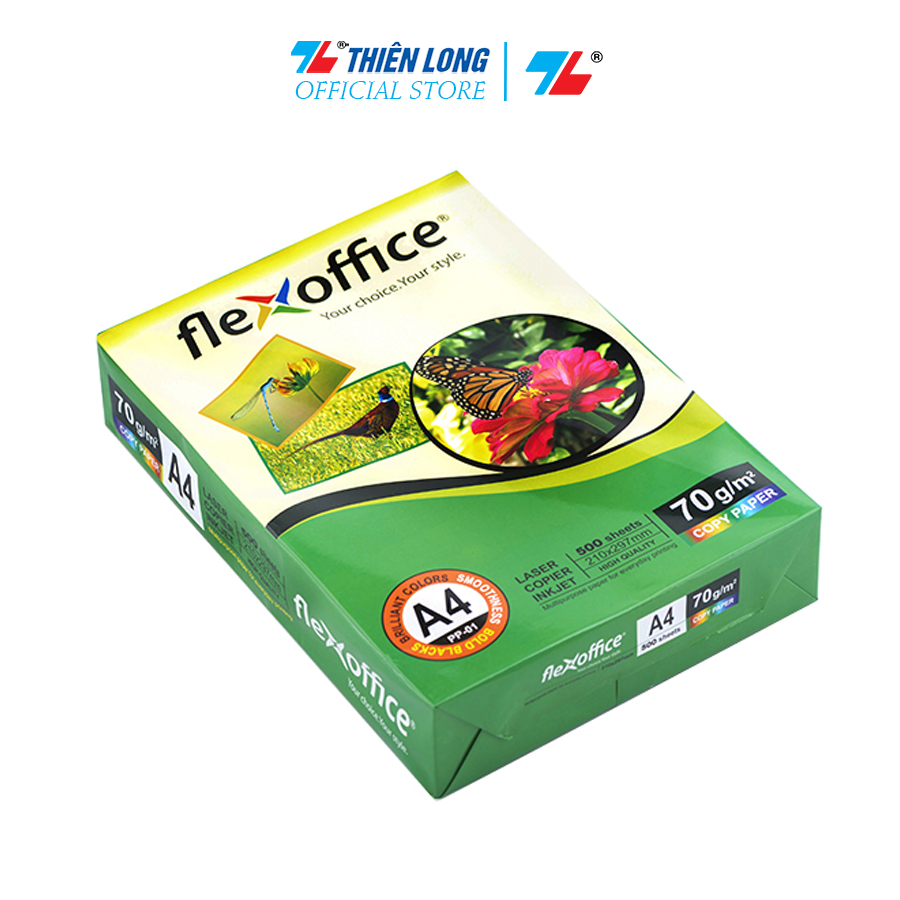 Combo 5 Giấy in - photocopy Thiên Long Flexoffice A4/70 PP-01 - Chất lượng cao - Siêu bám mực - 70 gsm