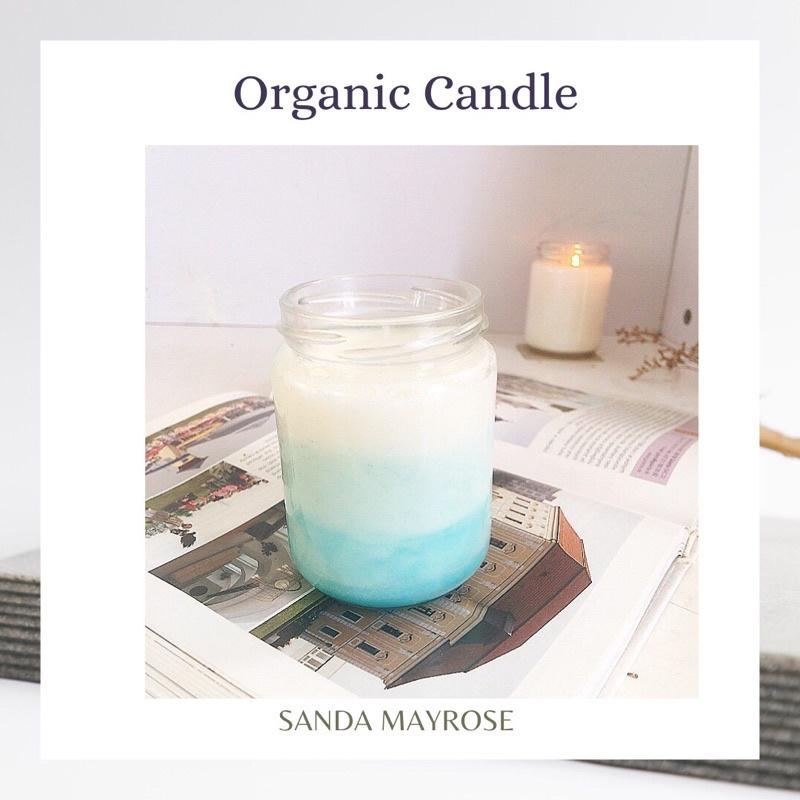 Nến thơm cao cấp tinh dầu tự nhiên Sanda Mayrose Organic 240g giúp thư giãn &amp; ngủ ngon, trang trí nhà