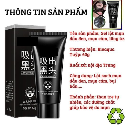 Chai Gel lột mụn đầu đen 60g Than Tre Mặt nạ lột mụn cám hiệu quả an toàn tại nhà không gây kích ứng, mẩn đỏ