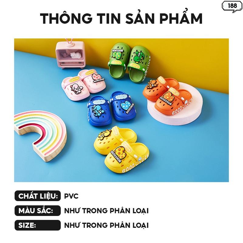 Dép Ca Sấu Trẻ Em Chống Trượt Chống Thấm Nước Chất Liệu Cao Su Mềm Mại Có Hoạ Tiết Động Vật Đáng Yêu Ngộ Nghĩnh 188