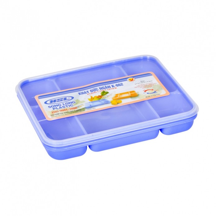 Khay Đựng Cơm Chia Phần Có Nắp Đậy 5 Ngăn Bằng Nhựa