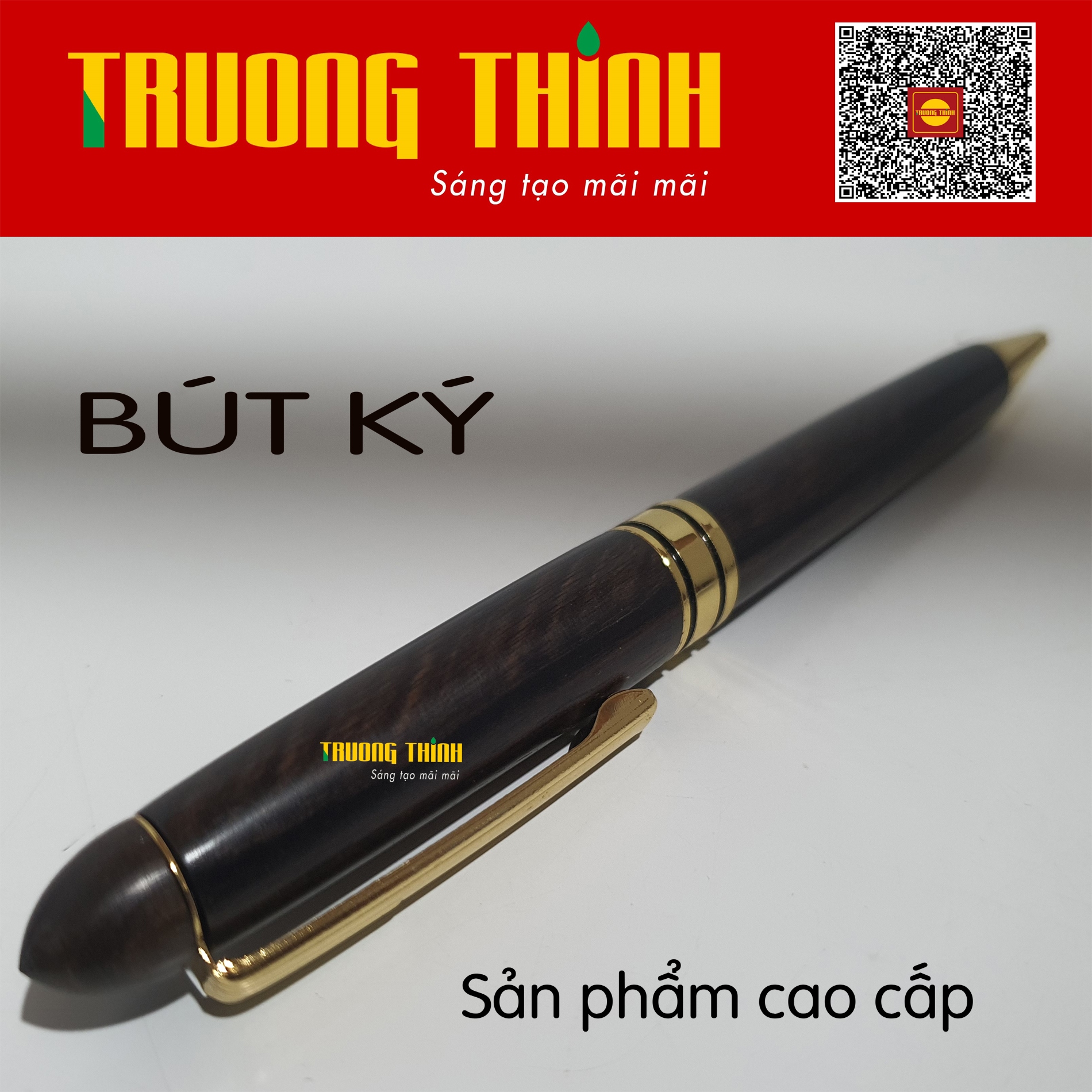 Bút Ký Gỗ Mun Vân Cao Cấp Sang Trọng Bền Đẹp Chính Hãng Trường Thịnh Đẳng Cấp Doanh Nhân. Loại Xoắn 15 cm