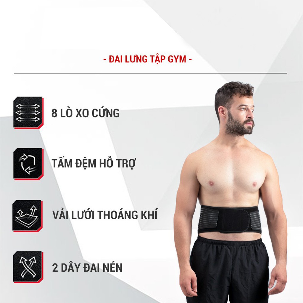 Đai Lưng Tập Gym, Đai Lưng Bảo Vệ Cột Sống Thoát Vị, Thoái Hóa Chống Đau Lưng