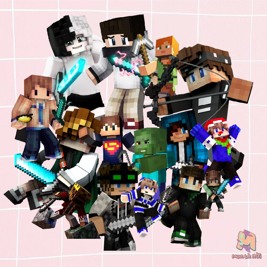Miếng dán Stickers chủ đề Minecraft