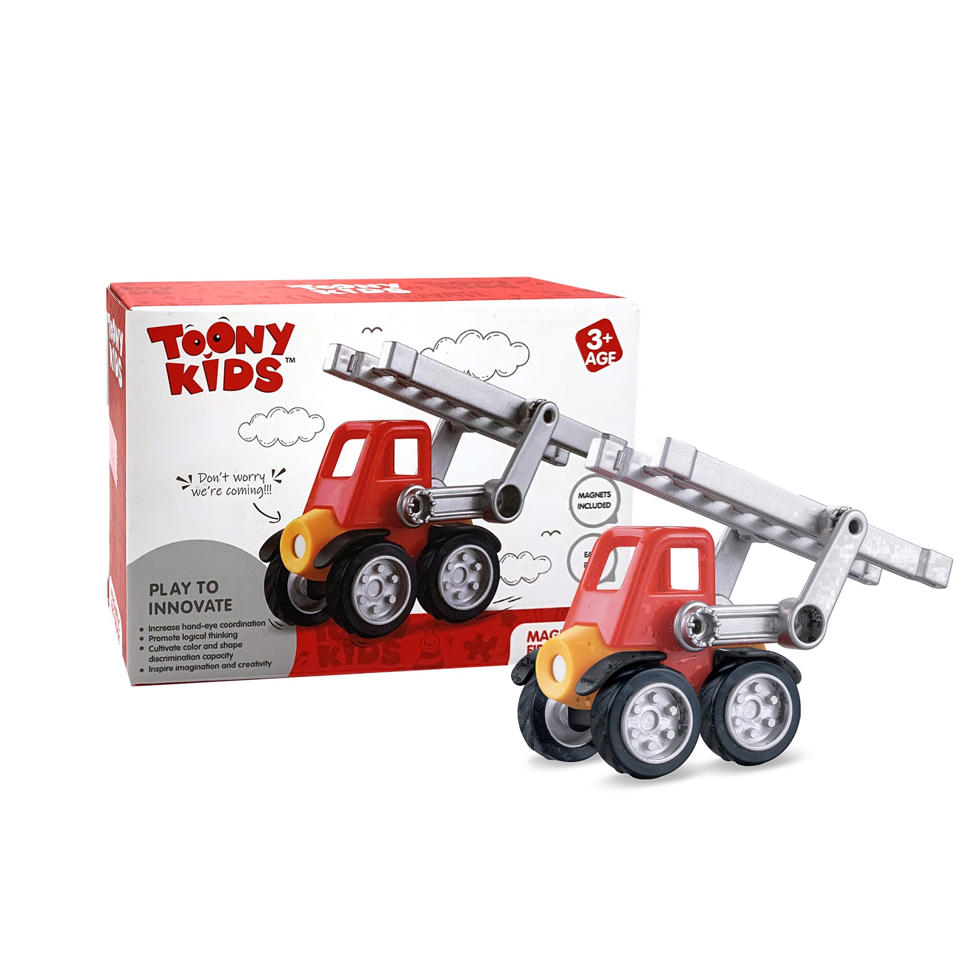 Đồ chơi Xe Cứu Hỏa TOONYKIDS - Đồ Chơi Xe Lắp Ráp Cho Bé - MAGNETIC FIRE TRUCK TN017