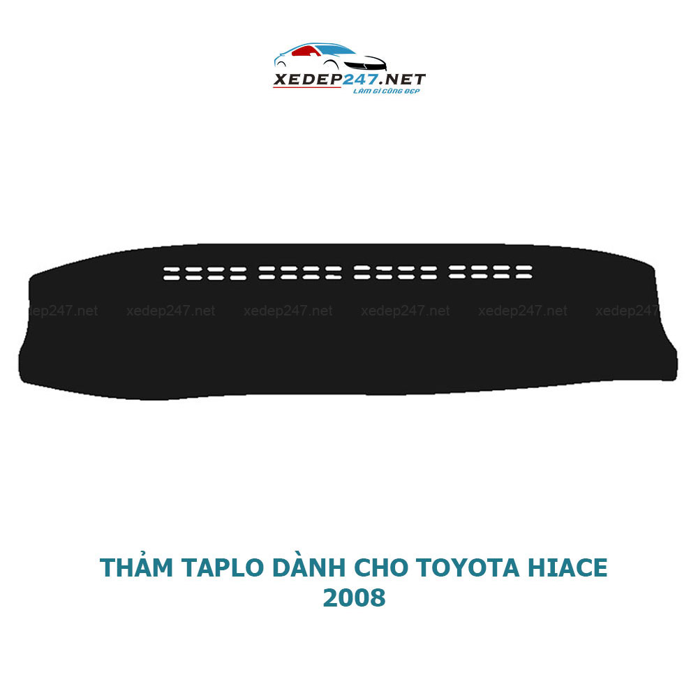 Thảm Taplo dành cho xe Toyota Hiace 2008 chất liệu Nhung, da Carbon, da vân gỗ
