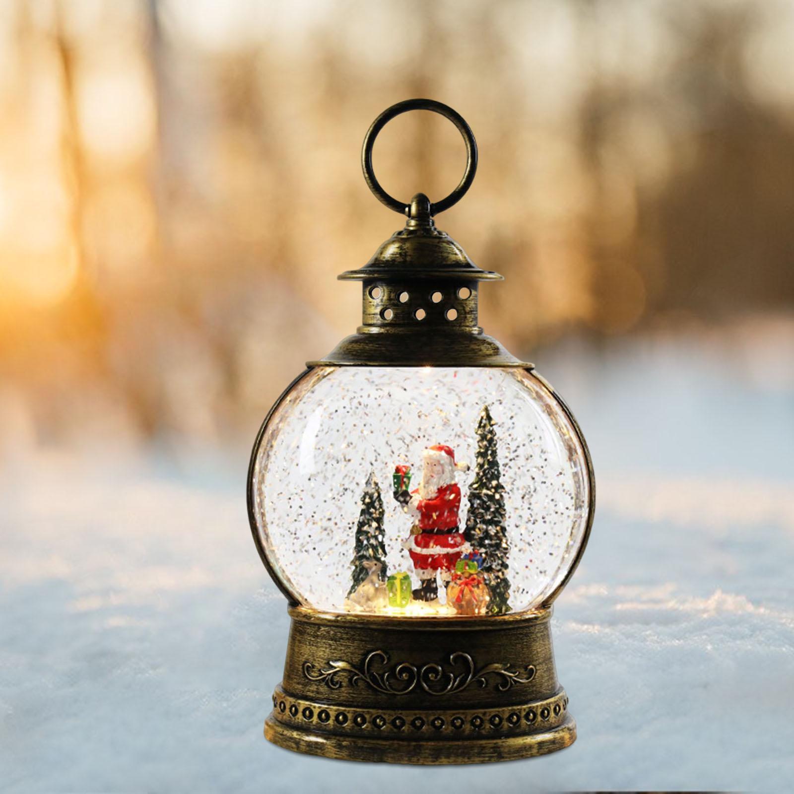 Christmas Snow Lantern Music Box Toy for Tabletop Festival Decor