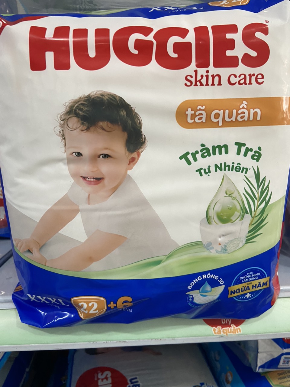 TÃ QUẦN HUGGIES XXXL 22+6 MIẾNG