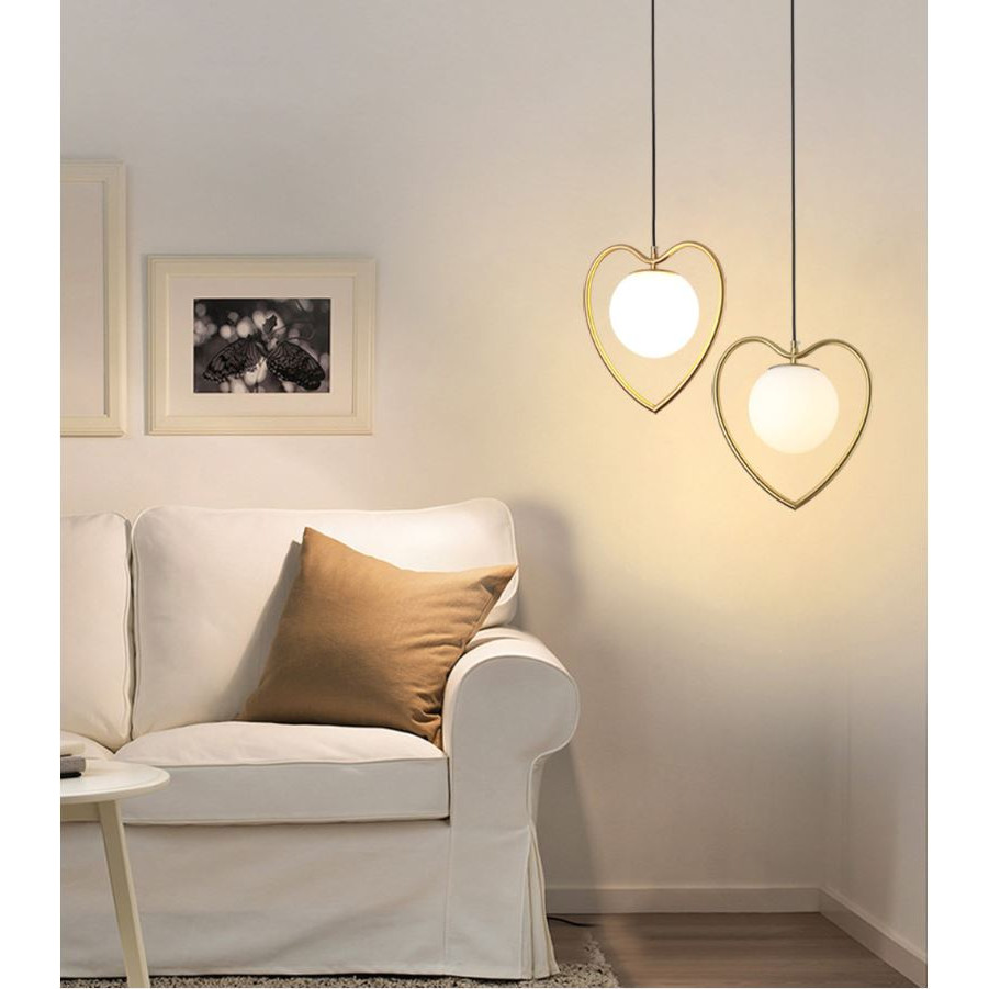 Đèn thả CALER hình trái tim phong cách hiện đại trang trí nội thất độc đáo  - kèm bóng LED chuyên dụng - (79)