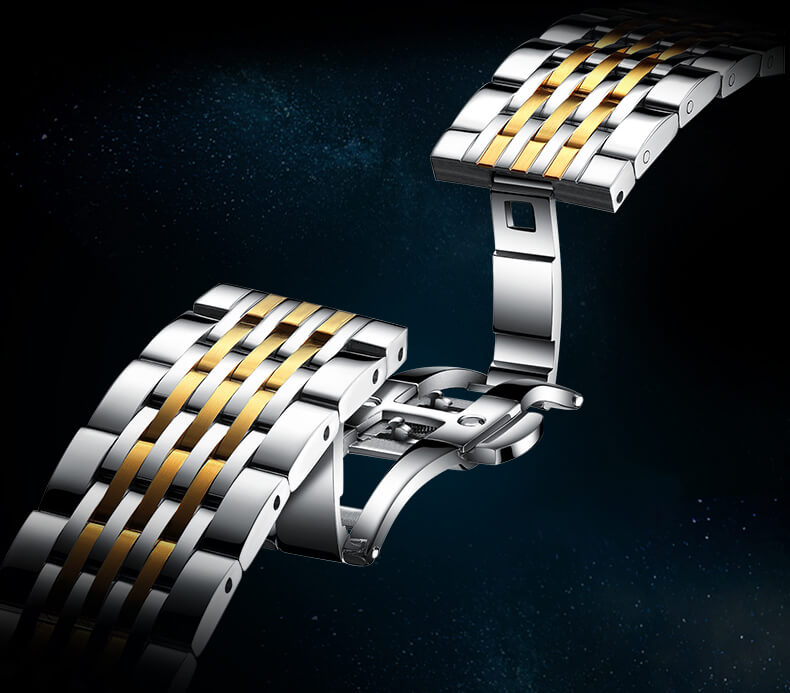 Đồng hồ nam chính hãng KASSAW K869-1 chống nước,chống xước,kính sapphire ,mặt đen dây kim loại thép không gỉ 316L ,hàng mới 100% ,Đồng hồ cơ ,Thiết kế đơn giản và sang trọng