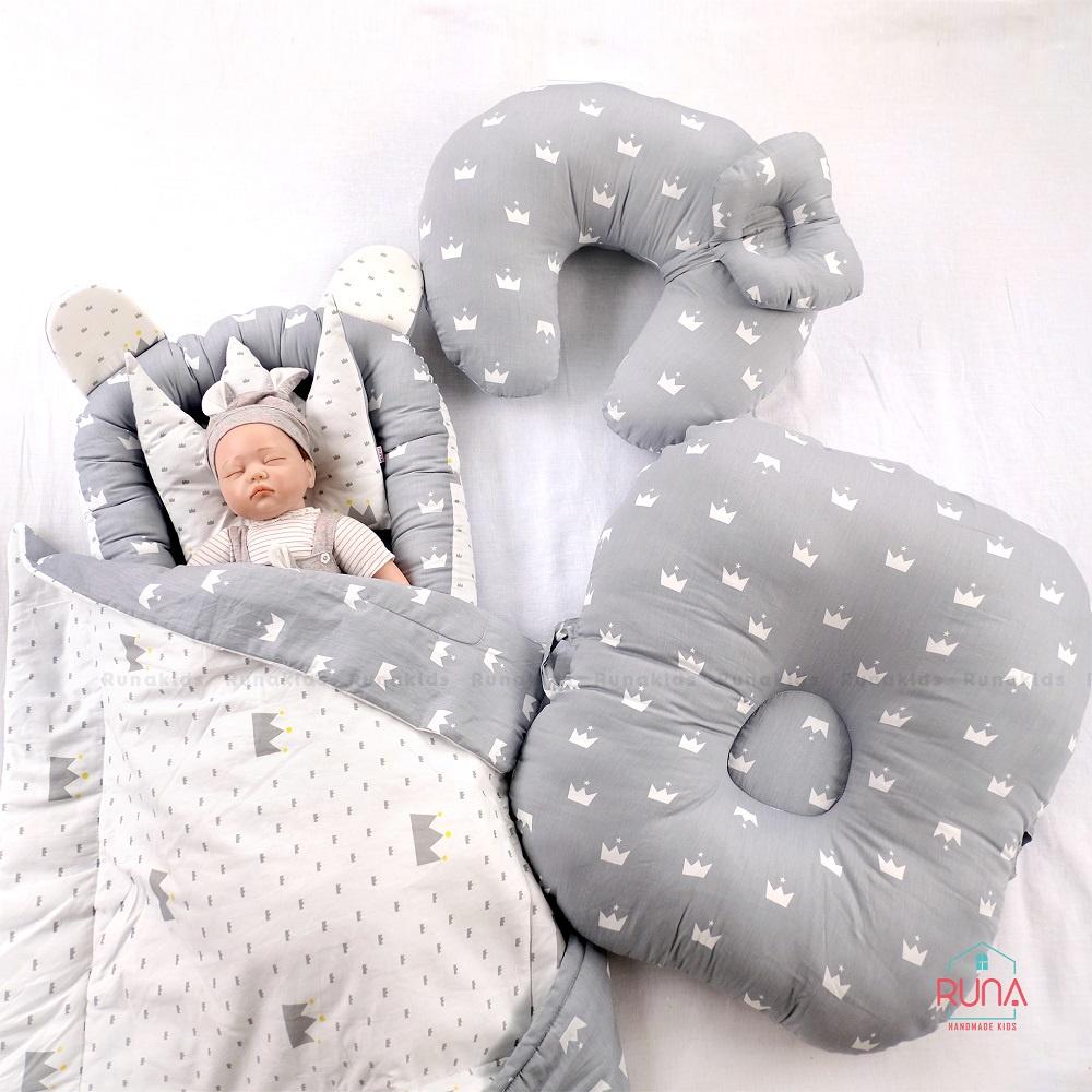 Chăn bế chần bông cho trẻ sơ sinh RUNA KIDS chất liệu Cotton Hàn 100% cao cấp, thoáng khí mềm mịn, an toàn cho bé