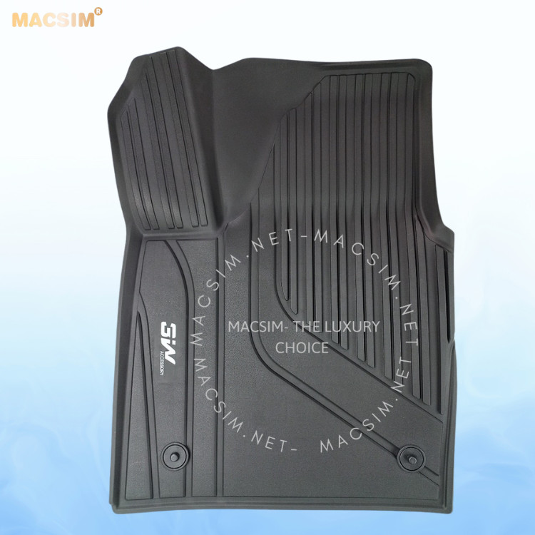 Thảm lót sàn xe ô tô cao cấp KIA EV6 nhãn hiệu Macsim 3W - chất liệu nhựa TPE đúc khuôn cao cấp - màu đen