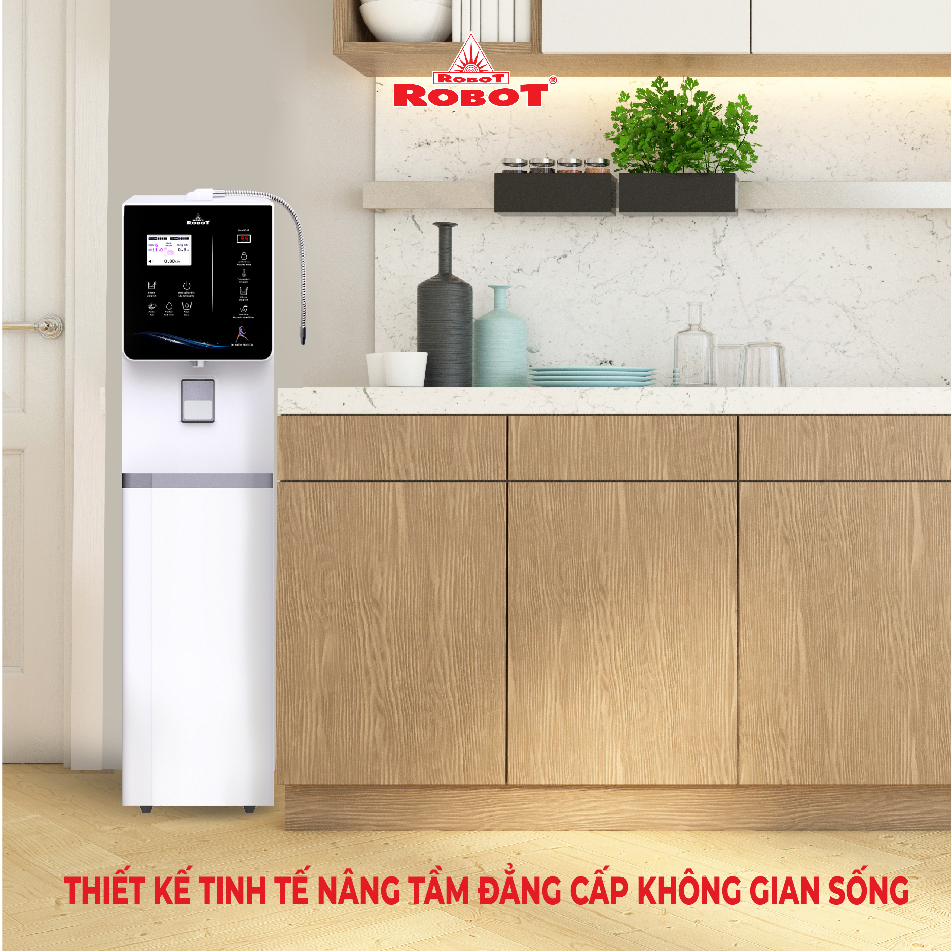 Máy Lọc Nước Điện Giải Ion Kiềm ROBOT iONKing 1113 Chế Độ Nóng Nguội Lạnh - Hàng Chính Hãng